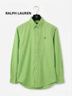 90s Ralph ラルフローレン 長袖シャツ シルク100% シェルボタン M 