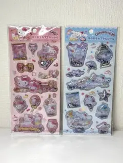 ハローキティ　シナモロール　キラキラカプセルシール　2点セット　サンリオ
