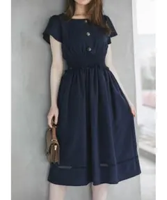 新品未開封＊トッコ　スクエアネックシャーリングはしごレースワンピースコラボ可愛い