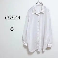 美品【コルザ】長袖シャツ オフホワイト S シンプル カジュアル とろみ 無地のサムネイル
