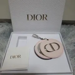 Dior　ノベルティ ピンクレザー ミラー　ミラーキーホルダー