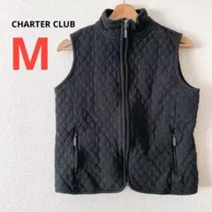 CHARTER CLUBダークグレー キルティングベスト　M