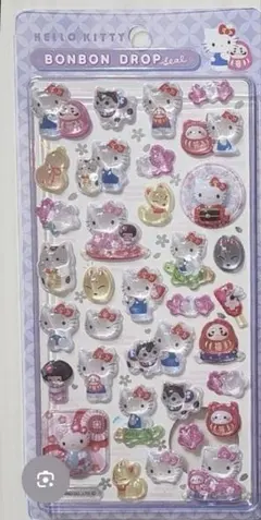 【正規品】ハローキティ ボンボンドロップシール 和柄（縁起物）