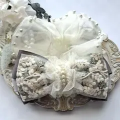 ⭐3288⭐❣️大人可愛い華やかアクセ❣️オリジナル✴インド刺繍リボンシュシュ