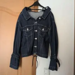 ダークデニム クロップドジャケット