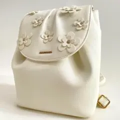 完売品✨美品 サマンサベガ マカロンリュック バックパック 白 フラワー 花柄