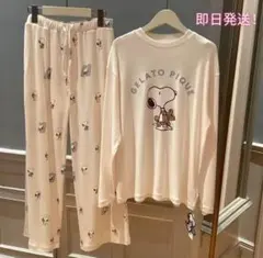 ジェラートピケ　ルームウィア パジャマ　PEANUTSコラボ　スヌーピー