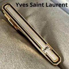 【イヴサンローラン】YSL ロゴ ネクタイピン シルバー×ゴールド色 ビジネス
