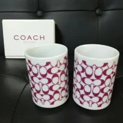 COACH パターン入り コップ 2個セット