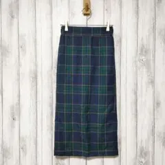 GU ジーユー (S)　タータンチェック ナローミディスカート
