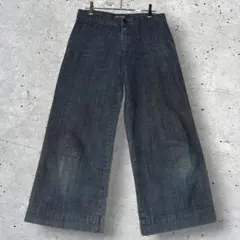 韓国デニム SUBI JEANS ダークブルーワイドデニムパンツ