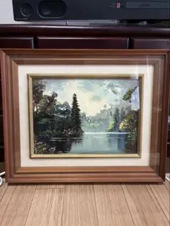 山口硯閉作 油彩画 風景画 額装 山岳 渓流 アート - メルカリ