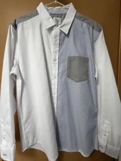 THE SHOP TK 切り替えシャツ XL ストライプ 切替 白のサムネイル