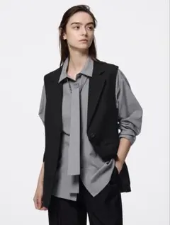 【美品】GU セットアップ　M ブラック　ジレ