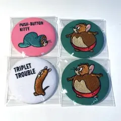トムとジェリー　刺しゅう缶バッジ