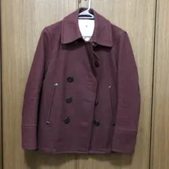 TK（タケオキクチ）ウール　ピーコート　エンジ　サイズ２（Ｍ程度）