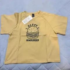 ハンバーガープリント 半袖 Tシャツ 130cm 黄色 イエロー 韓国子供服