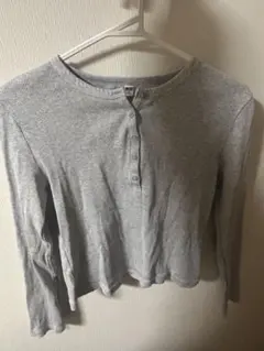 ユニクロ　リフヘンリーネックT 長袖　グレー M