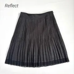新品✨【リフレクト】 L ひざ丈 プリーツスカート フレア　ブラック