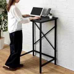スタンディングデスク耐荷重60kg ブラックFSD-7048E(BK)