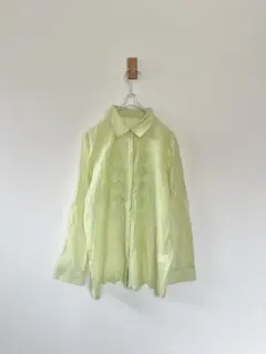 LOBJIE　ロブジェ　刺繍　カットワークレース　シャツ　LL　大きいサイズのサムネイル