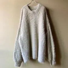 Aphlotas アプロタス クルーネック シャギーニット セーター アイボリー