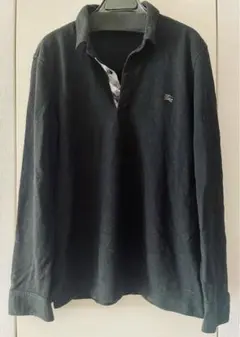 Burberry London 黒ポロシャツ 長袖 メンズL
