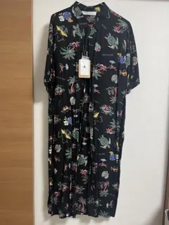 【As know as plus】アロハ柄 シャツワンピース／半袖
