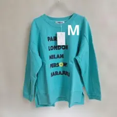 パーソンズ　グラフィックレタードTシャツ/M/エメラルド