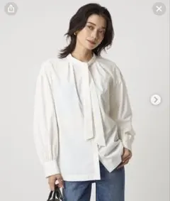 green label relaxing シャツ ブロード ボウタイ ブラウス