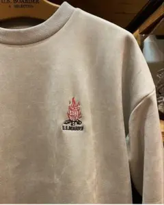 U.S. BOARDER クルーネックスウェット ベージュ　Lサイズ