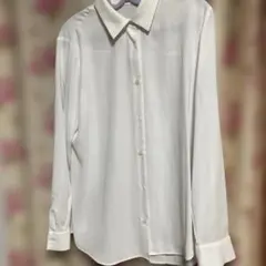 白長袖シャツ レディース
