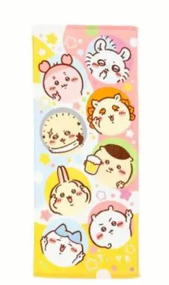 ちいかわ フェイスタオル　はちゃめちゃスター　ハチワレ　うさぎ