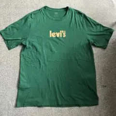 リーバイス フロントロゴ Tシャツ Mサイズ エメラルドグリーン 古着