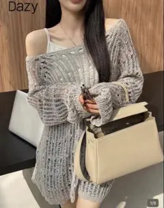 Dazy 透かし編みニットトップス