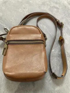 ZARA ブラウンレザーショルダーバッグ