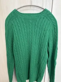 BEAMS ケーブルニットセーター Sグリーン
