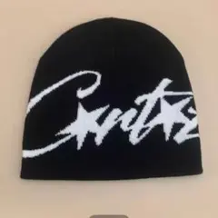 ビーニー　y2k　海外ストリート　 corteiz コーテイズ　ブラック