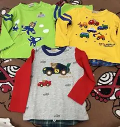 ②ミキハウス ぷっちくん長袖Tシャツ90cm3枚セット
