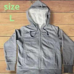 ✨UNIQLO✨　ユニクロ　裏ボア　ジップアップ　パーカー　L　グレー
