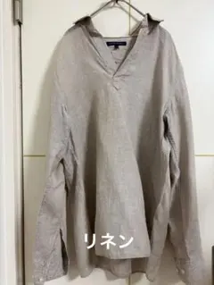 BANANA REPUBLIC ベージュ 長袖シャツ M麻100%