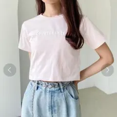 Heather ピンク クロップドTシャツ　ミニT　フリーサイズのサムネイル