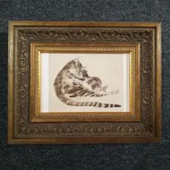 藤田嗣治 猫十態 眠る親子猫ポストカード 美術館グッズ 安東美術館 猫の絵