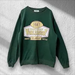 ウィゴー　トレーナー　スウェット　緑　デカロゴ　プリント　M