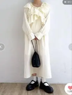新品♡LOWRYS FARM ローリーズファーム フリルギャザーロングワンピース