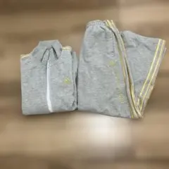 訳ありadidas ジャージ上下セット メンズLサイズ グレー