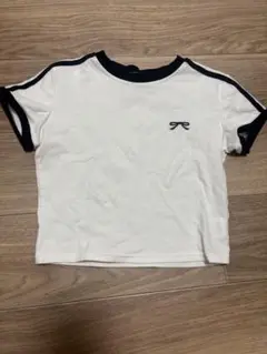 ホワイト ブラック 半袖 リンガーTシャツ　me me select