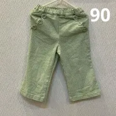 プティマイン Petitmain スカラップフレアパンツ グリーン 90