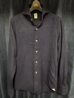 Finamore/微起毛/ダークネイビー /シャツ