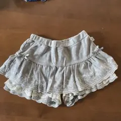 組曲　グレー フリルキュロットスカート M